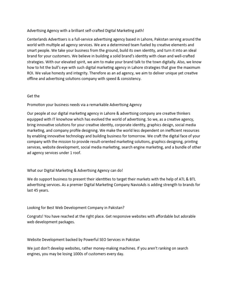 Advertising Agency With A Brilliant Self | PDF | Digital Marketing ...