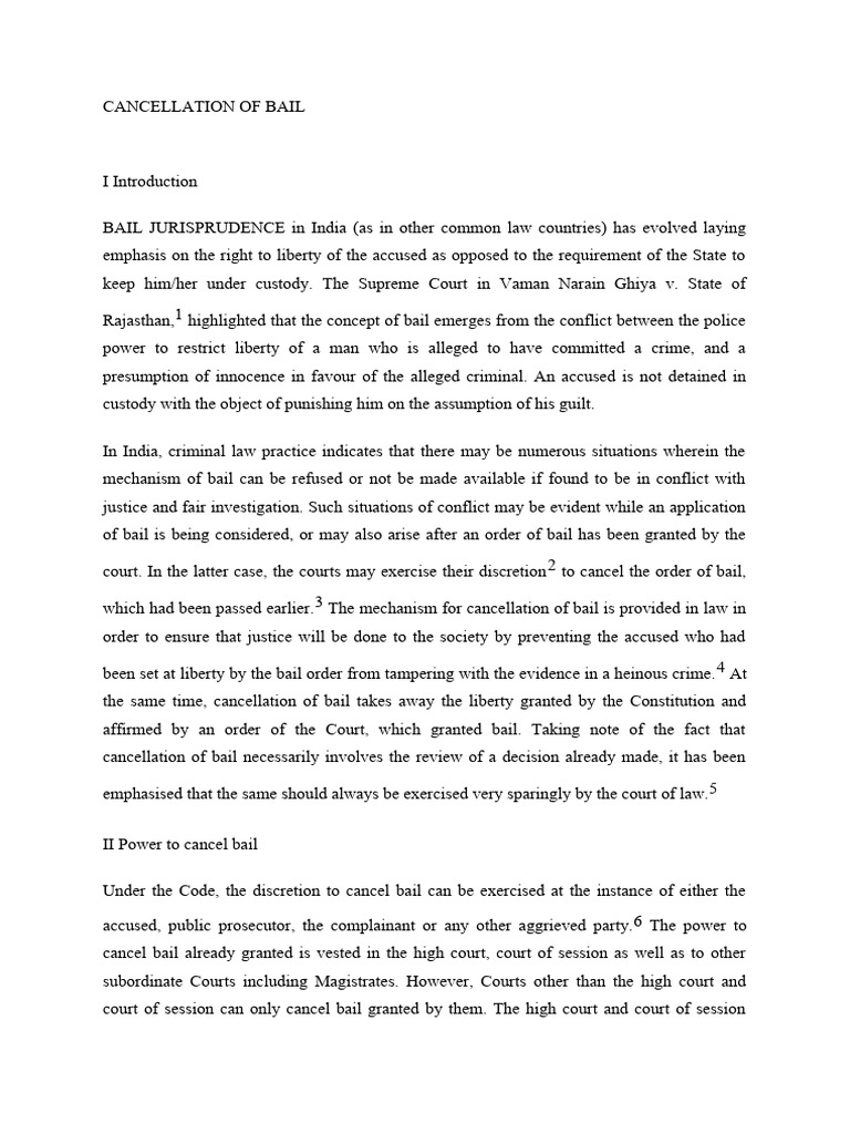 Cancellation of Bail | PDF | Bail | Jurisdiction