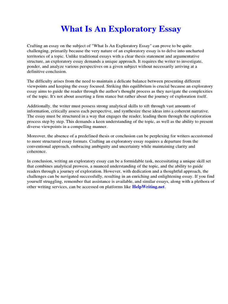 What Is An Exploratory Essay Pdf Internet Of Things