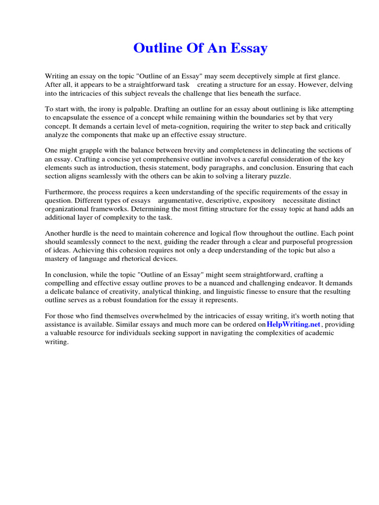 Outline of An Essay PDF Essays Volleyball