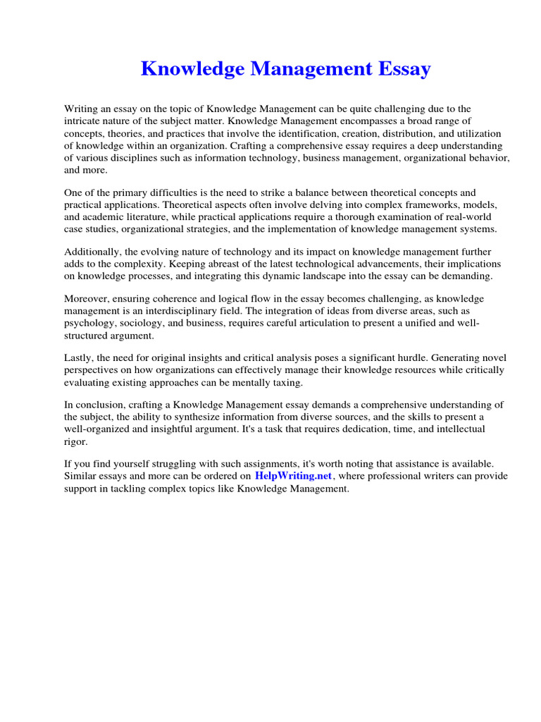 Knowledge Management Essay | PDF | Unmanned Aerial Vehicle | Knowledge