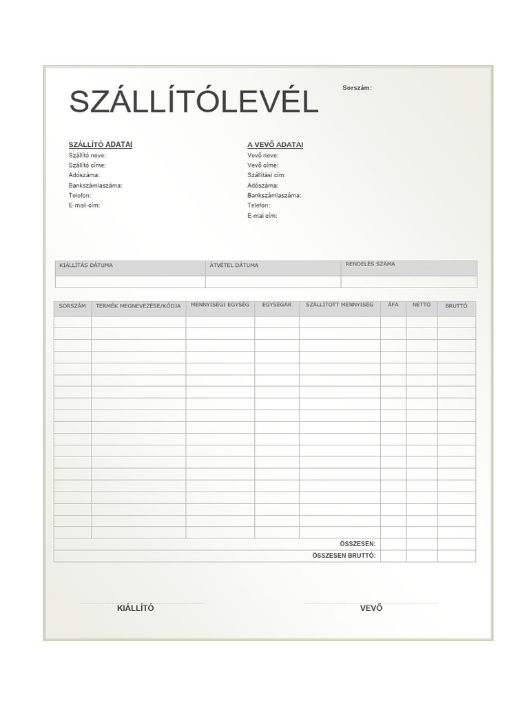 Szallito Level Minta 200709 | PDF