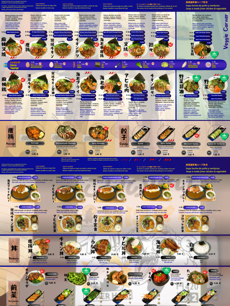 Carta Buga Ramen Zaragoza | PDF | Ramen | Ingredientes de comida