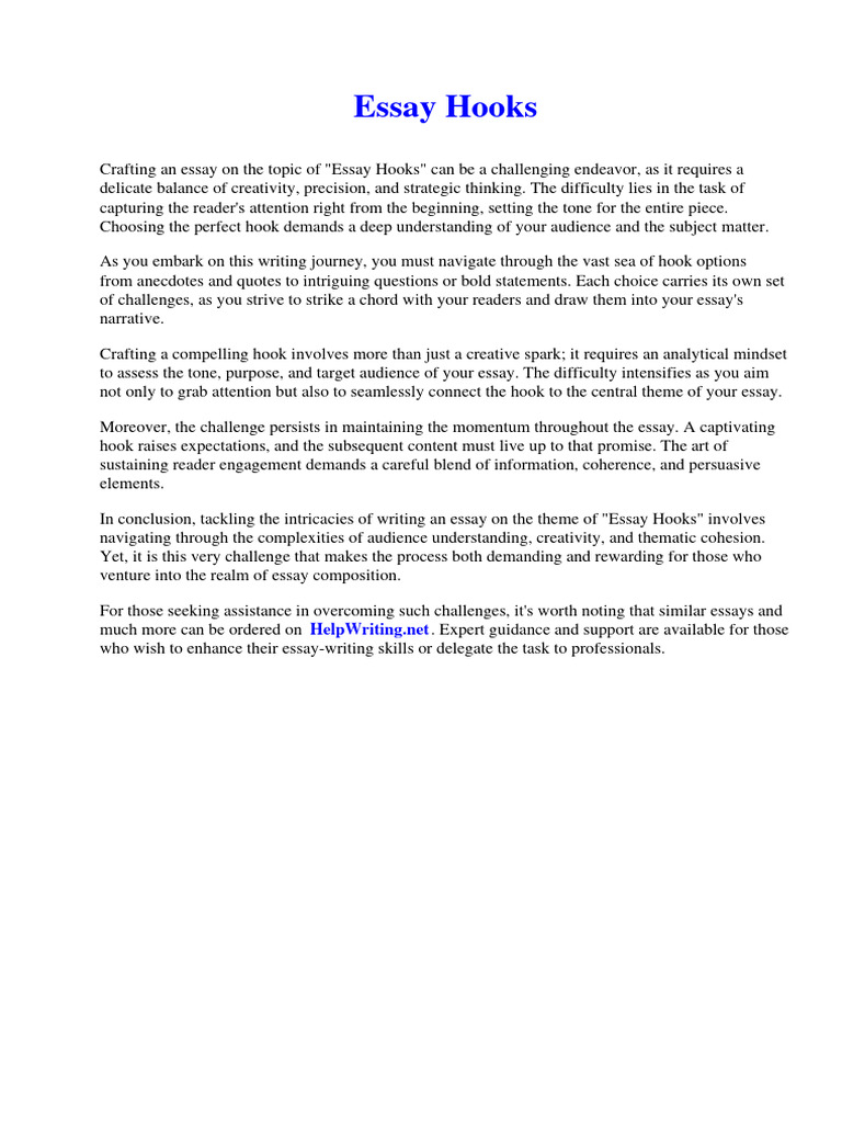 Essay Hooks PDF Learning Psychological Trauma