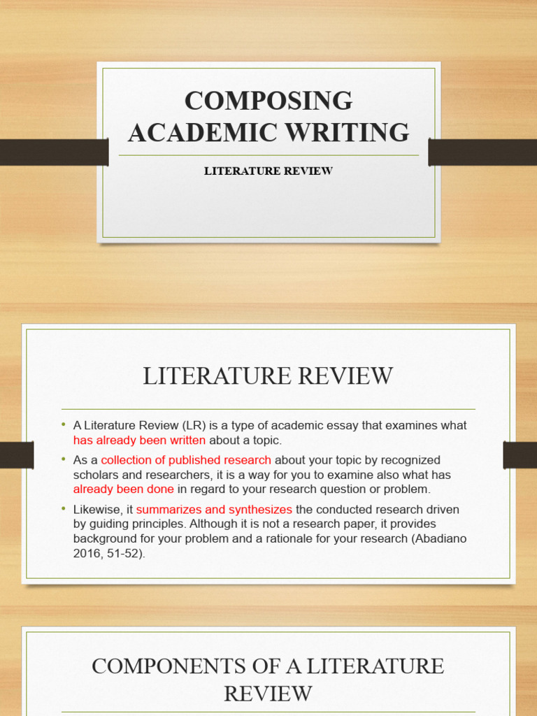 Composing a Literature Review Guide | PDF | Essays | Methodology
