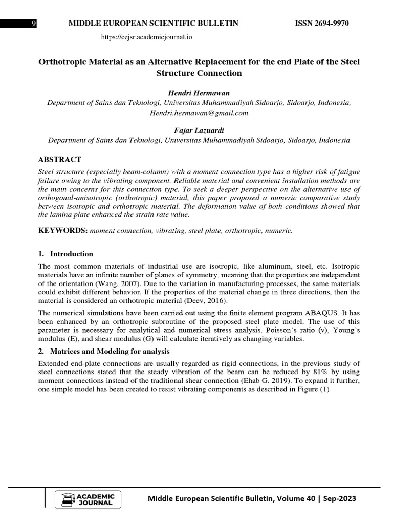 Orthotropic Material in Steel Connections | PDF | Stress (Mechanics ...