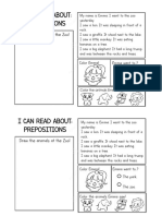 I Can Read About Prepositions - Reading and Writing Activity