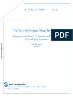 The Voice of Foreign Direct Investment Foreign Investor Policy Preferences and Experiences in Developing Countries