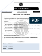 NSEJS Test 11 - Test Paper (Biology) - PDF Only - (NSEJS 2023)