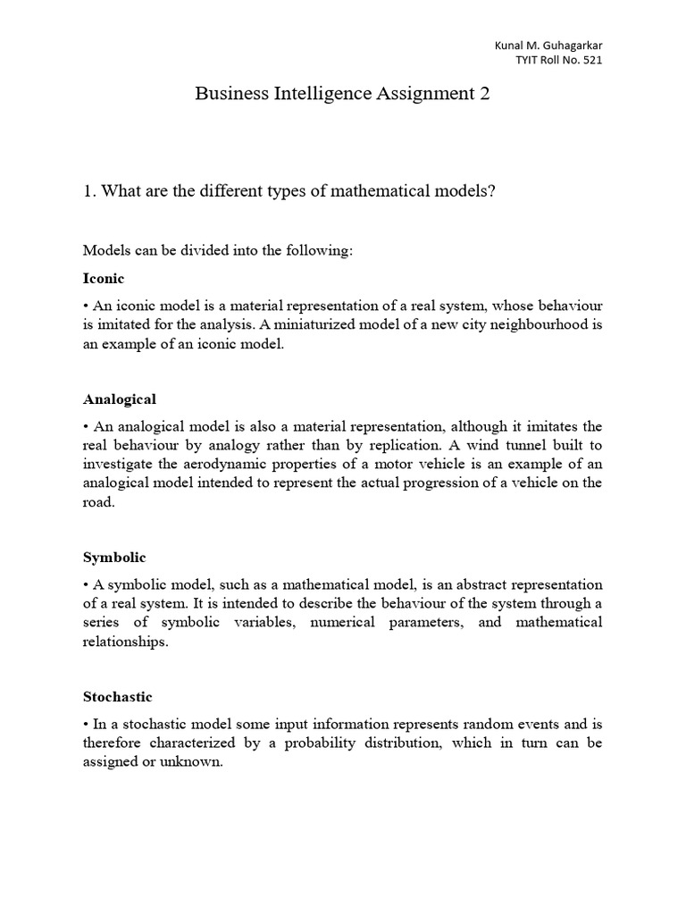 Types and Phases of Mathematical Models | PDF | Cluster Analysis | Data ...