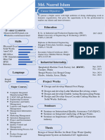 CV of MD Nazrul Islam Industrial Engineer