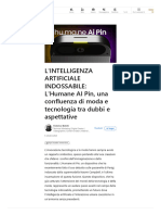 L'INTELLIGENZA ARTIFICIALE INDOSSABILE - L'Humane AI Pin, Una Confluenza Di Moda e Tecnologia Tra Dubbi e Aspettative - LinkedIn