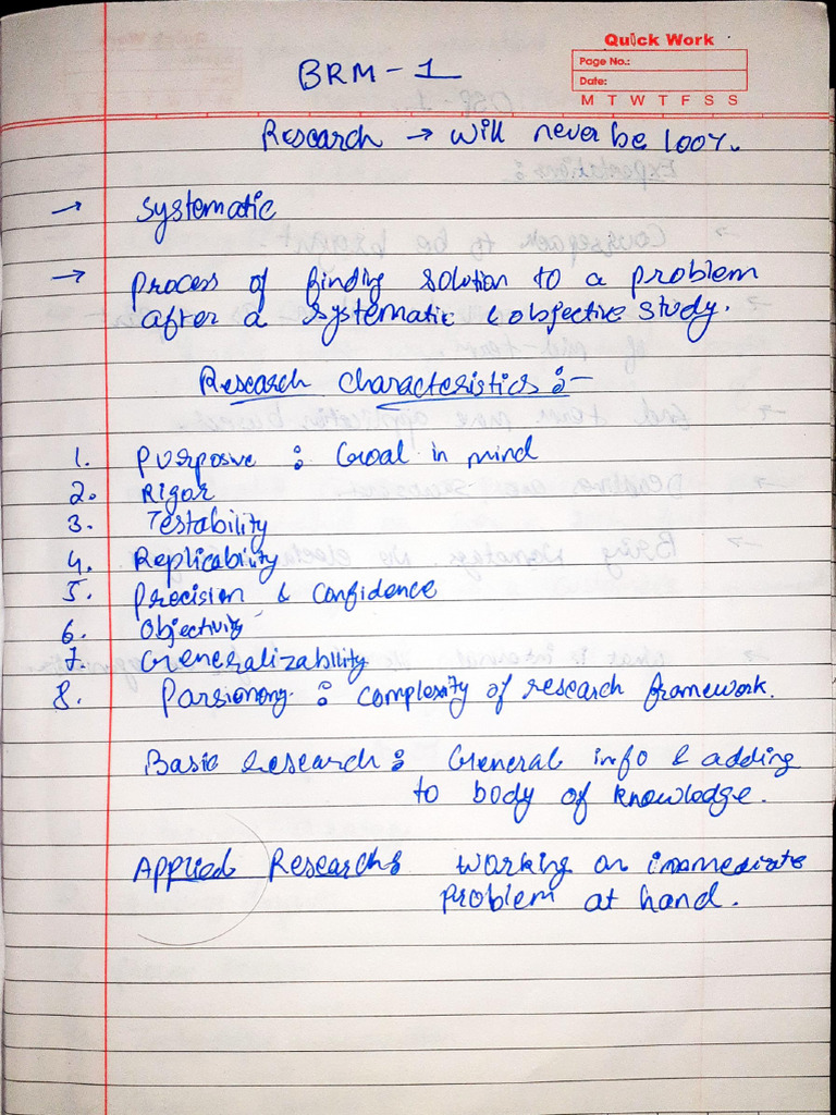 BRM Notes Pre Midterm | PDF