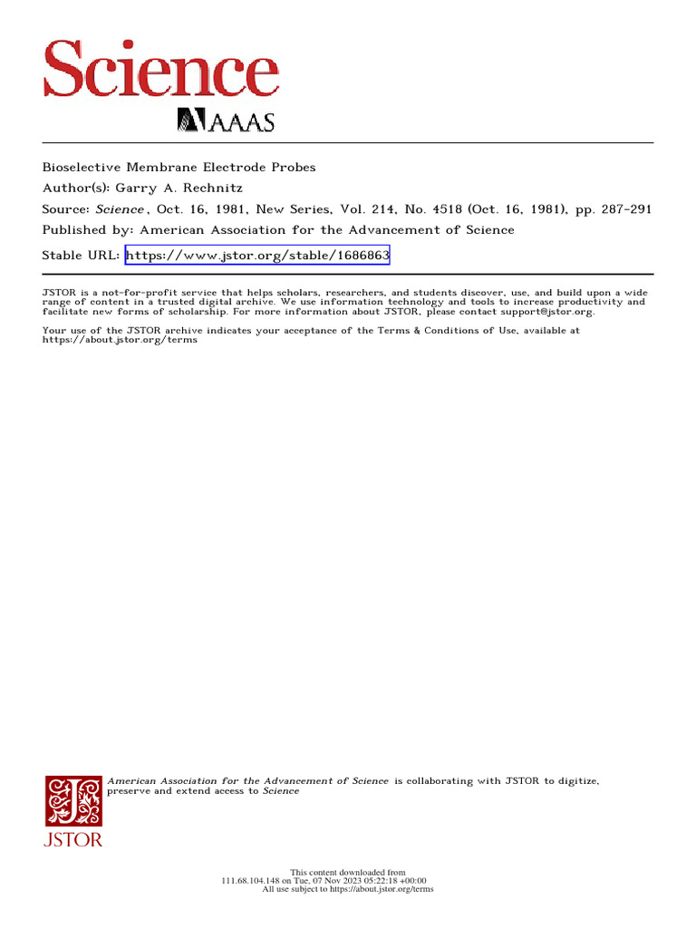 Bio Selective Membrane Electrode | PDF | Nuclear Magnetic Resonance ...