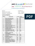 Lista de Precios Mano de Obra Electrico, Electronico