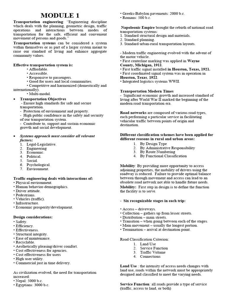 Reviewer Transpo Midterm | PDF | Transport | Rail Transport