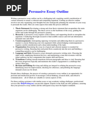 Persuasive Essay Outline