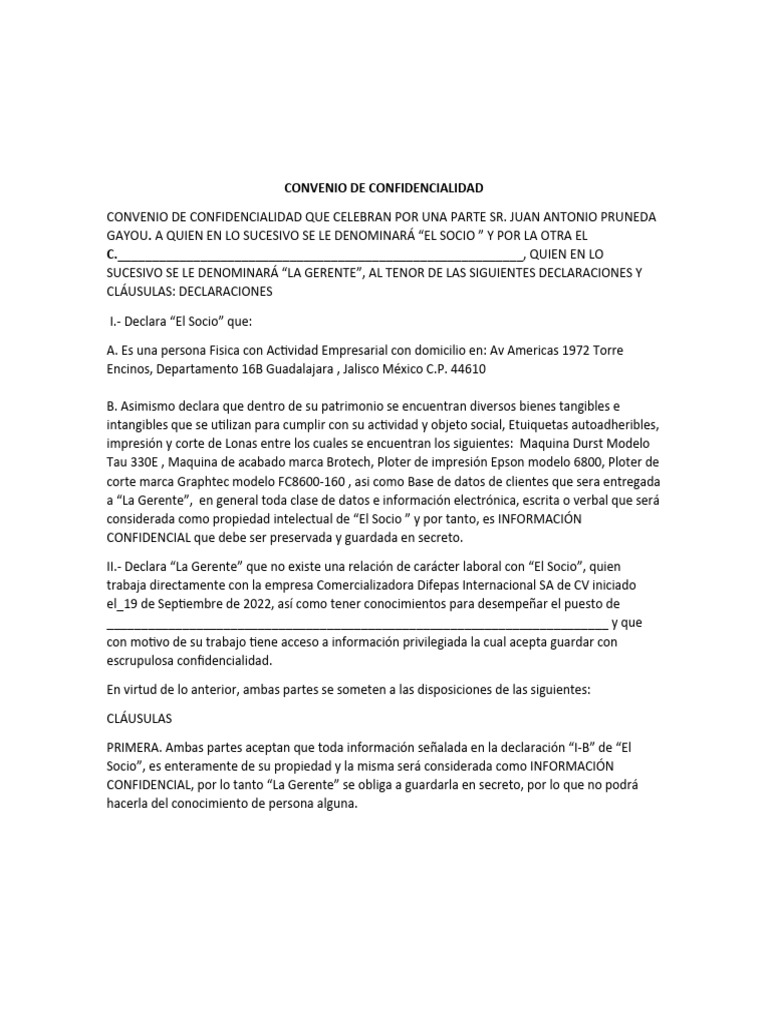 Convenio de confidencialidad pdf justicia crimen y violencia