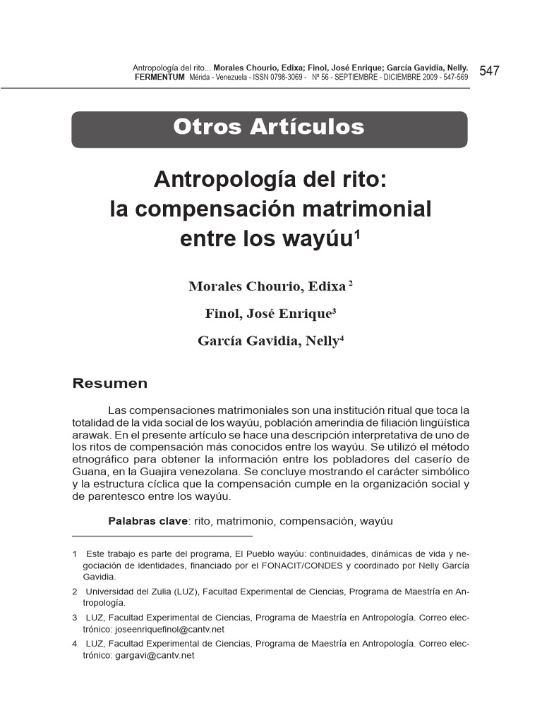 Compensación matrimonial wayúu | PDF | Matrimonio | Familia