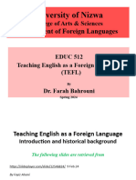 TEFL-Intro & Historical Background