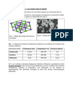 Correction Des TP Sur Les Cristaux Dans La Matière Et Le Sel