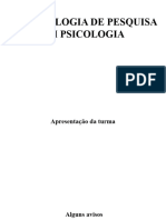 Aula 1 - Metodologia de Pesquisa em Psicologia