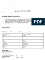 Employee Information Sheet