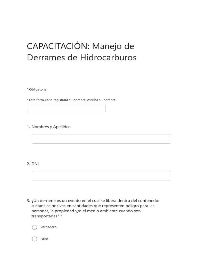 Capacitación en Manejo de Derrames | PDF