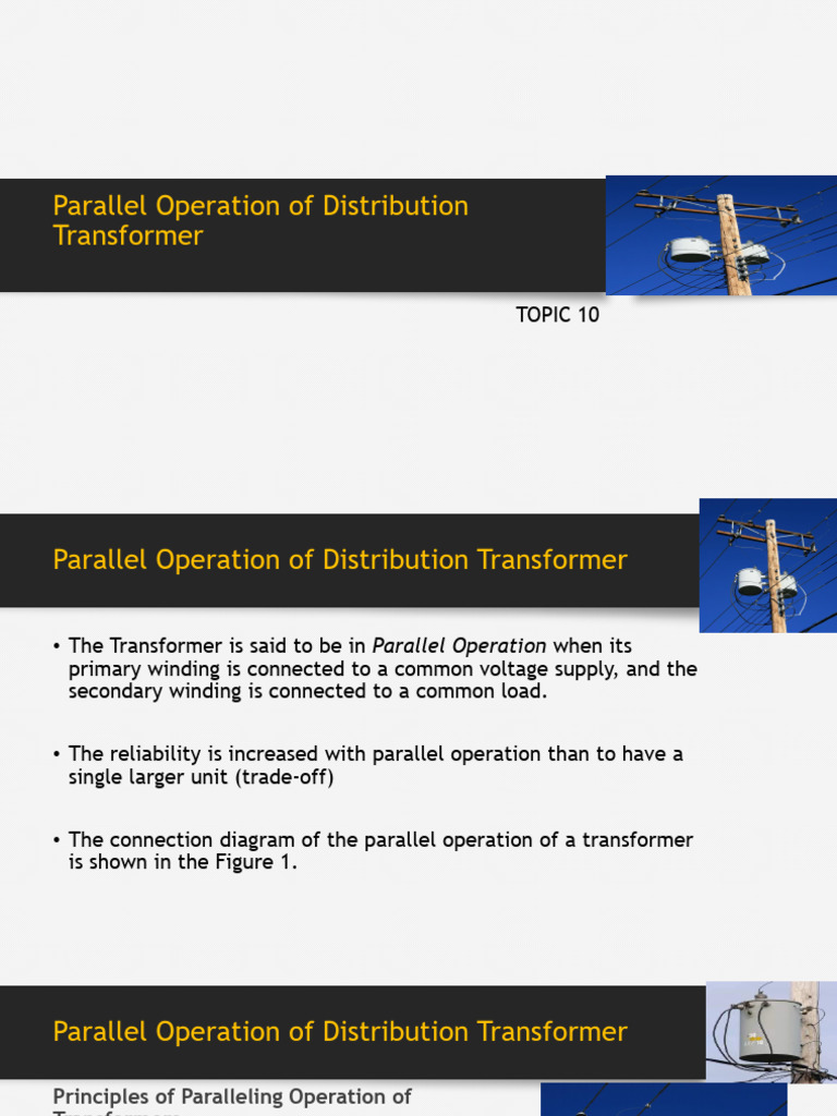 Parallel Operation of Transformers Explained | PDF | Transformer ...
