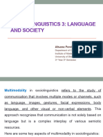 Some Current Issues Related To Sociolinguistics