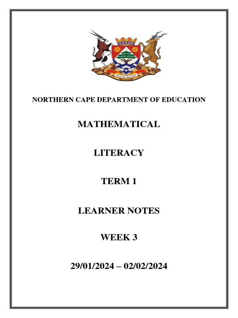 TERM 1 Week 3 Learner Notes | PDF