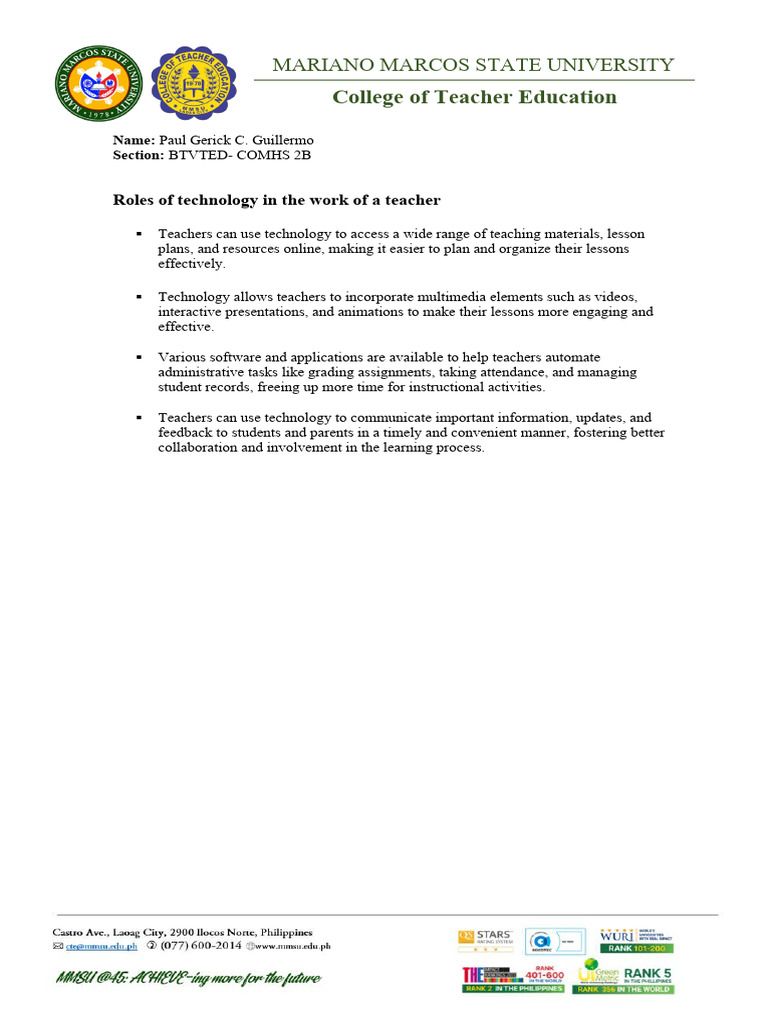 Assignment Guillermo Download Free Pdf Educational Technology