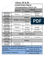 Revised Annual Exam Time Table (Std-9 & 11) 2023-24