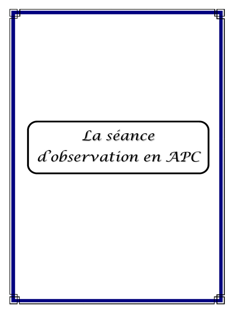 Observation en APC : Méthodes et Objectifs | PDF | Cognition | Psychologie
