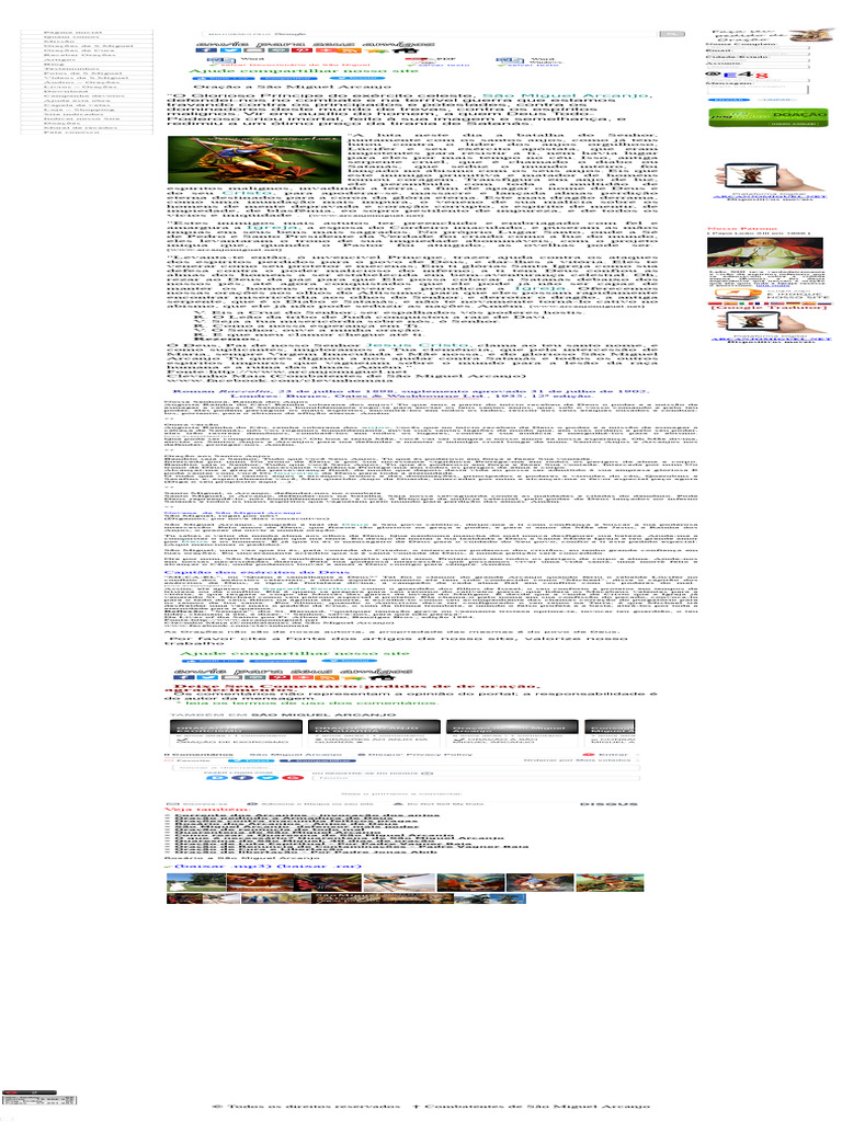 Oração Forte De São Miguel Arcanjo Pdf Anjo Miguel Arcanjo