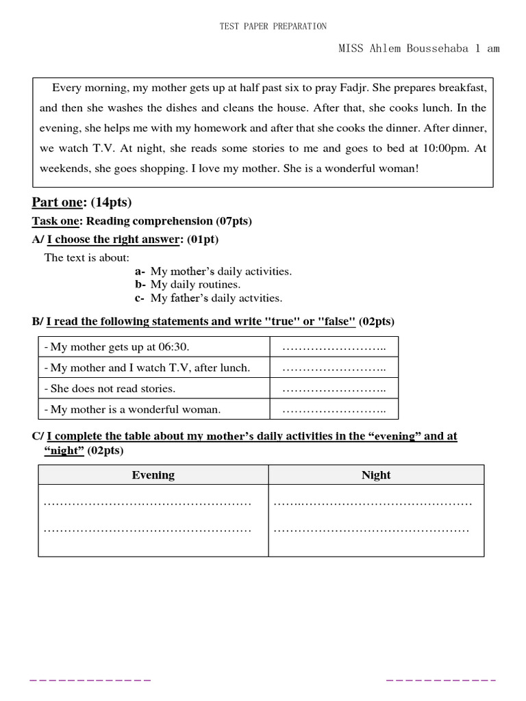 Dzexams 1am Anglais PDF