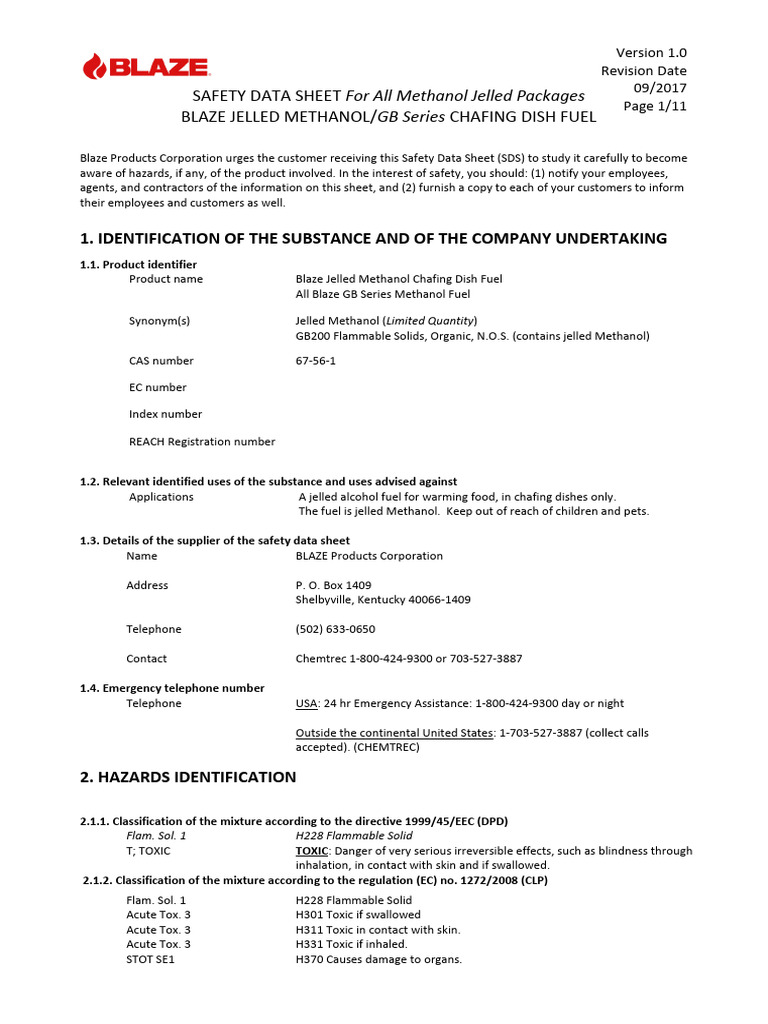 Msds Chafing Dish Fuel PDF Occupational Safety And Health Safety