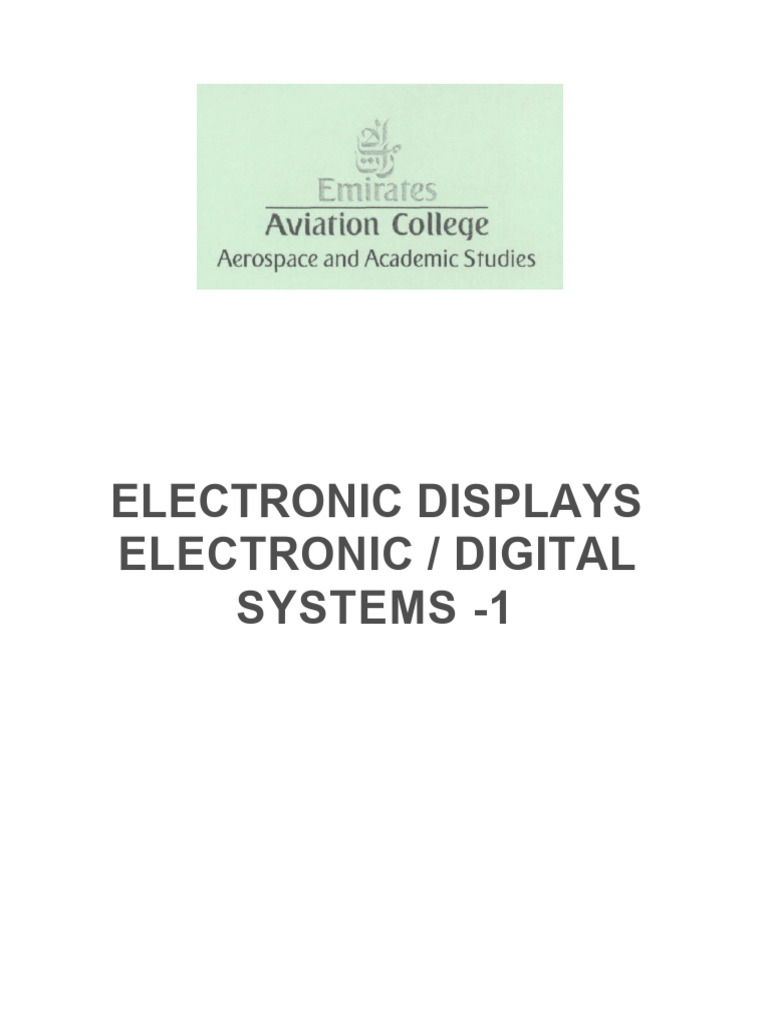Mod 5 Book 3 Electronic Displays Electronic Digital Systems | PDF ...