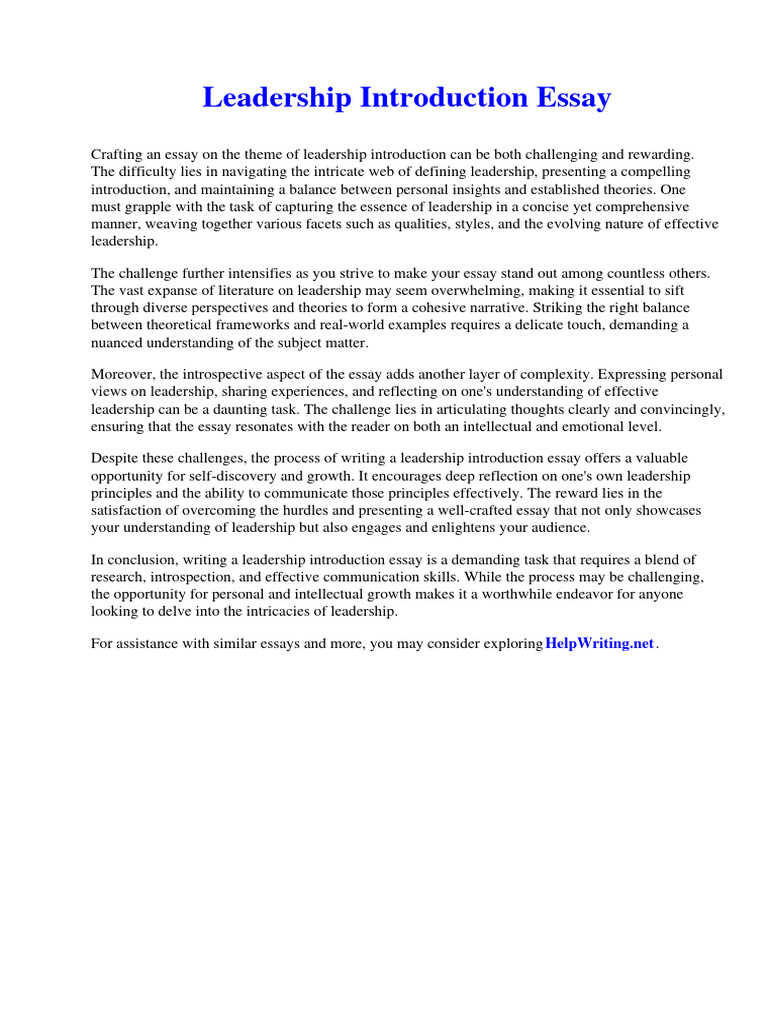 Leadership Introduction Essay | PDF | Jester | Twelfth Night