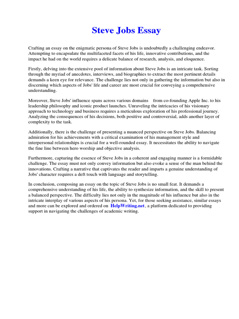 Steve Jobs Essay Download Free PDF Harriet Tubman