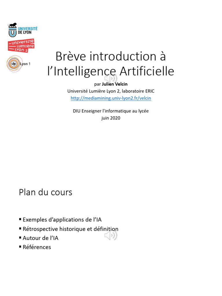 Introduction à l'Intelligence Artificielle | PDF | Intelligence ...
