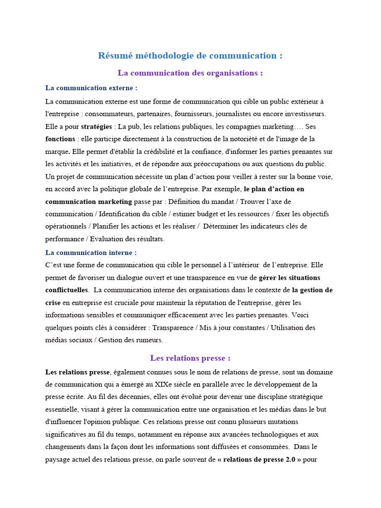 Stratégies de communication organisationnelle | PDF | la communication ...