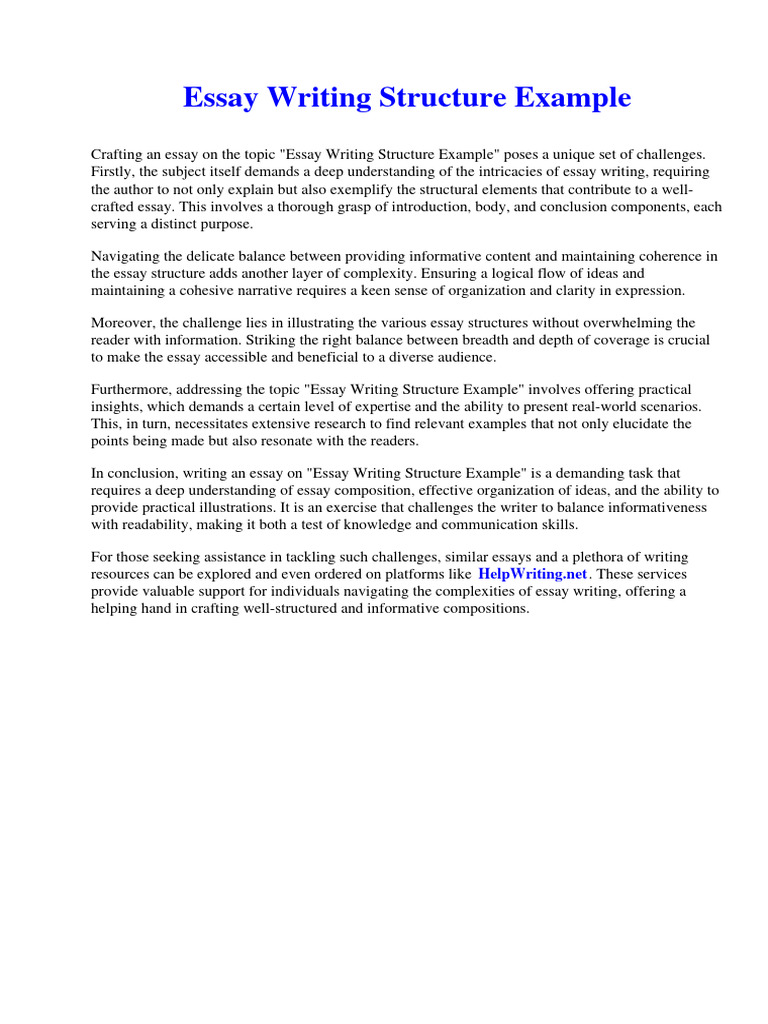 Essay Writing Structure Example | PDF | Vietnam War | Creativity