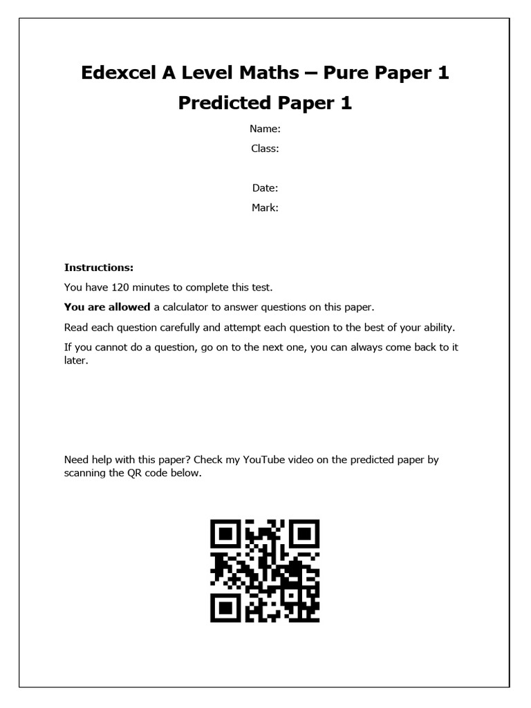 Igcse Maths Predicted Paper