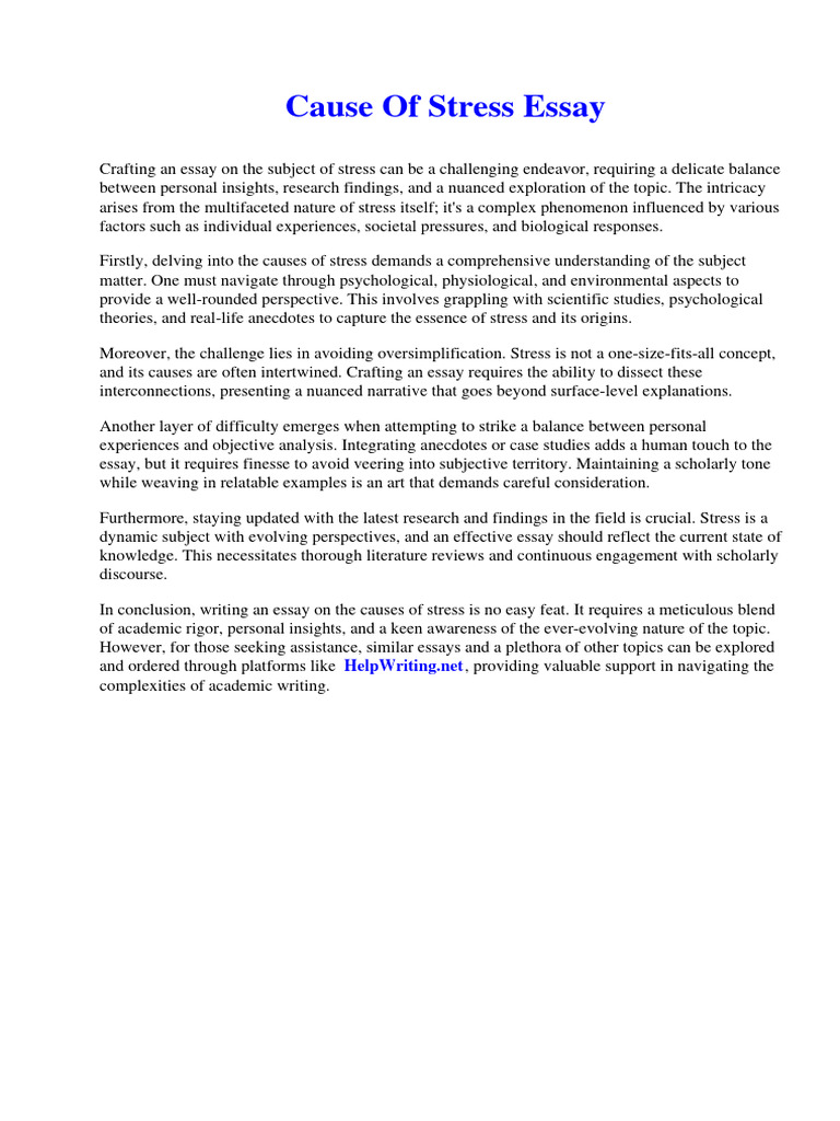 Cause of stress essay pdf internet domain name