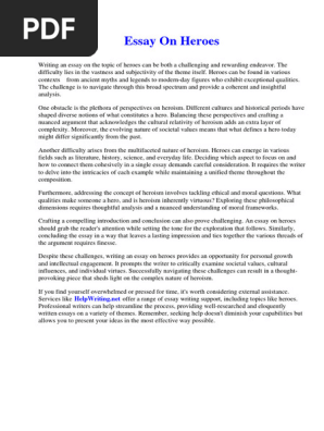 Essay on Heroes