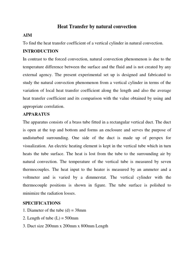 Natural Convection Heat Transfer Experiment | PDF | Heat Transfer ...