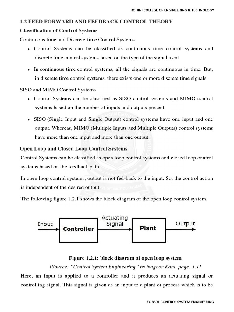 Feedback and Feed Forward PDF Feedback Control Theory