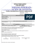 Planilla de Registro de Proyecto Maestria