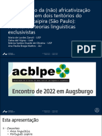 O Fênomeno Da (Não) Africativização de /T/ e /D/ em Dois Terítórios Do Português Caipira (São Paulo) : Revisitando Teorias Linguísticas Exclusivistas